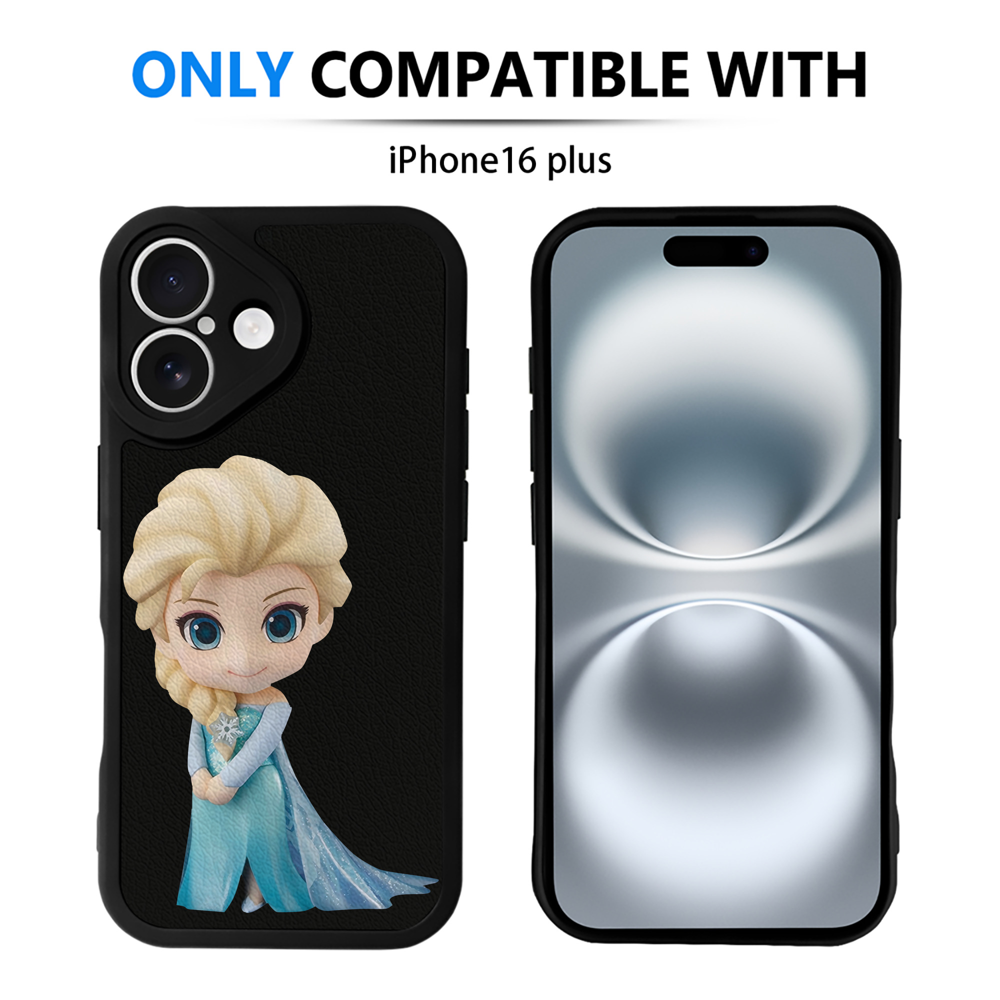 （画像用） アナと雪の女王 アンナ エルサ Frozen Anna Elsa 【iPhone 16シリーズ対応】シリコンスマホケース（レザー調） 材質：シリコン